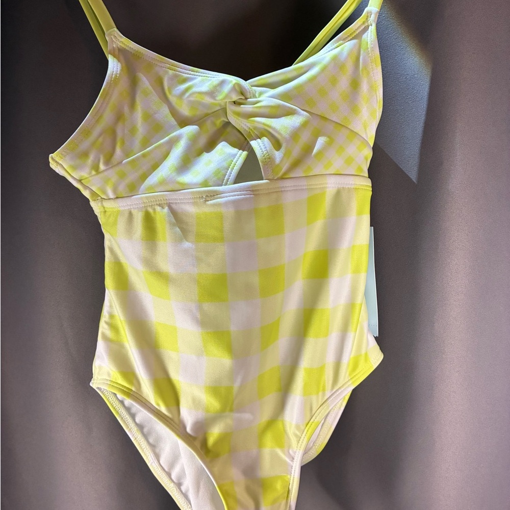 Cat & Jack Yellow Checkered Kids Swim One Piece